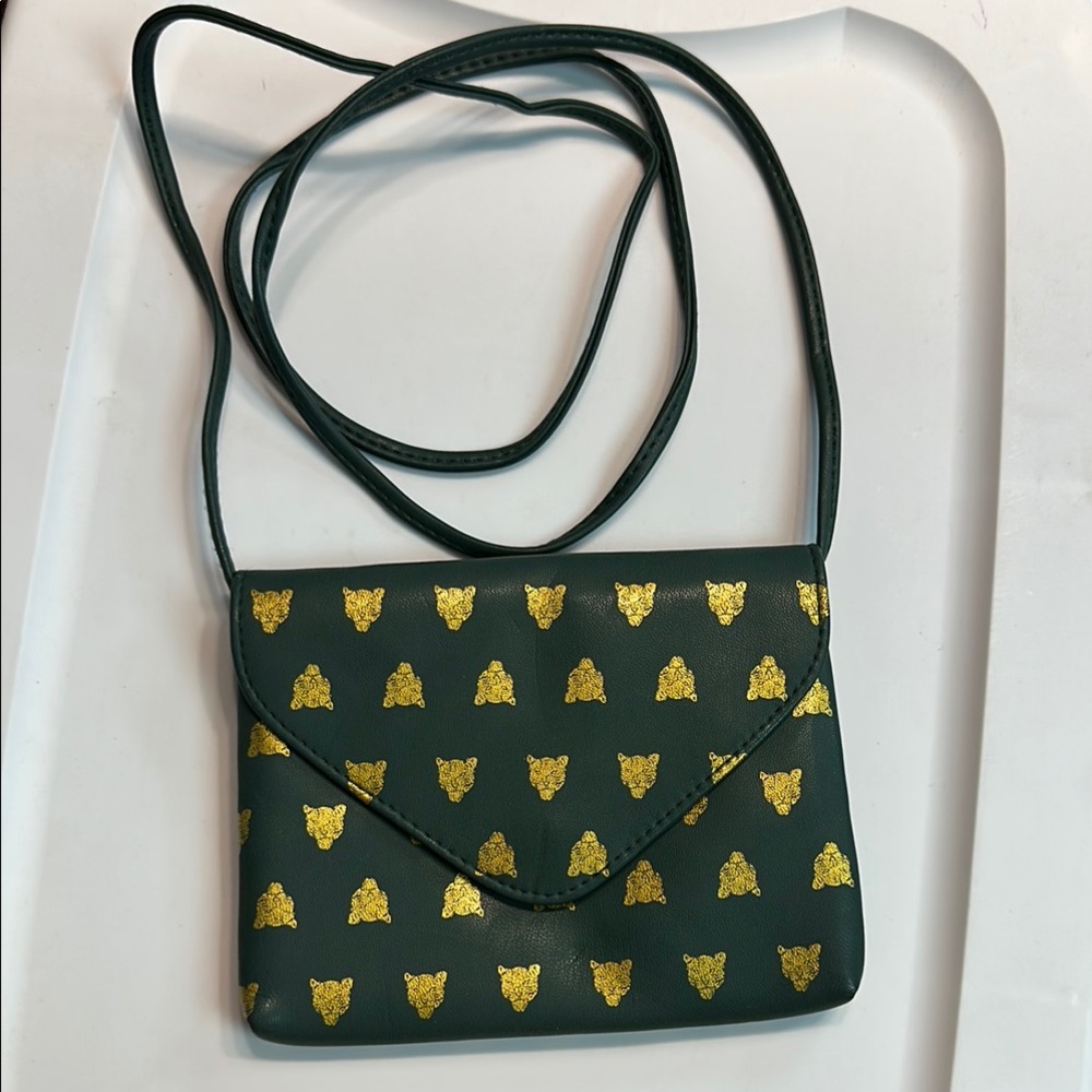 Mossimo Supply Co. Green and Gold Butterfly Clutch